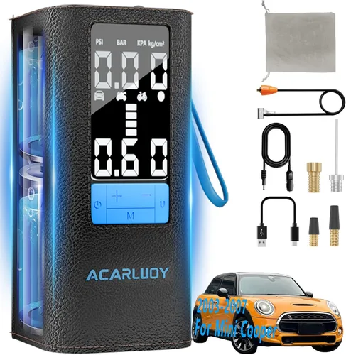 Inflador de neumáticos portátil con compresor de aire – Bomba de aire inalámbrica de 150 PSI 6000 mAh para neumáticos de automóvil, apto para Mini