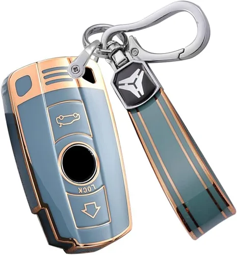 Miniatura 13 de ontto Funda de llave de TPU para llavero de coche Compatible con BMW 1 3 5 Serie E90 E92 E93 X5 X6 Z4 E90 Protector antiarañazos para llave Negro L