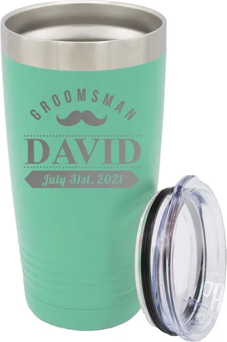 Miniatura 34 de Vaso de padrinos de boda grabado personalizado, taza de acero inoxidable aislada personalizada para padrino de boda, despedida de soltero, boda