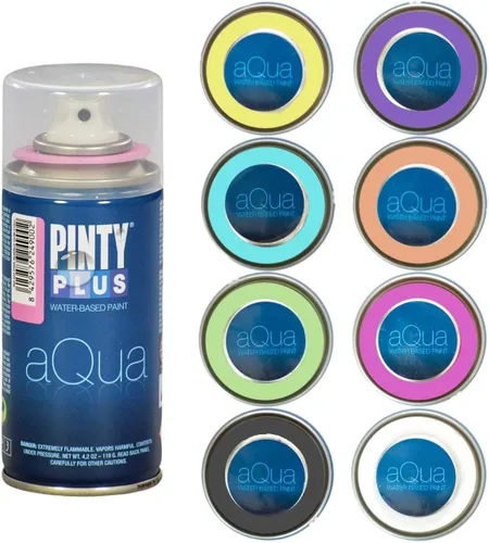 Miniatura 2 de Pintura en aerosol para artes y manualidades, Pintyplus Aqua Mini a base de agua, latas de 4.2 onzas, juego de 8 piezas de artista pastel, goma