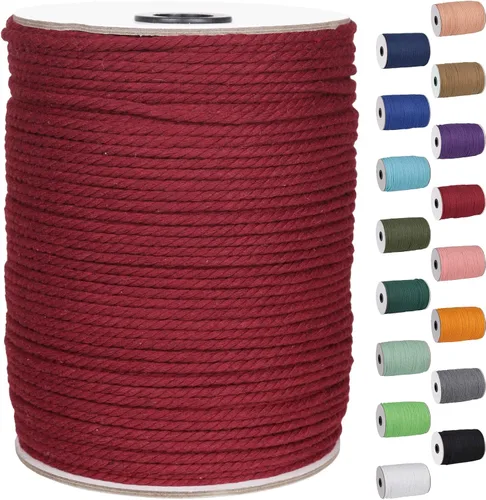 Miniatura 14 de Cordón de macramé de 1/8 pulgadas 220 yardas (200 metros) suministros naturales de macramé, hilo de macramé, cuerda de algodón de color, cuerda