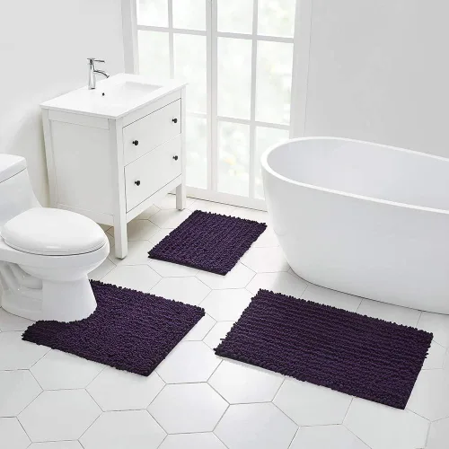 Miniatura 191 de Walensee Alfombra de baño antideslizante (24x17 pulgadas, rosa polvoriento) absorbente de agua, súper suave, lanuda de felpilla, lavable a máquina