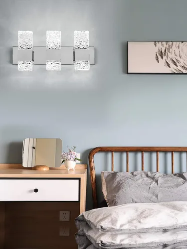 Miniatura 7 de Moderna lámpara LED para tocador de baño, acero inoxidable cromado, 3 lámparas de pared para iluminación de baño, Fuxture sobre espejo, 21.5