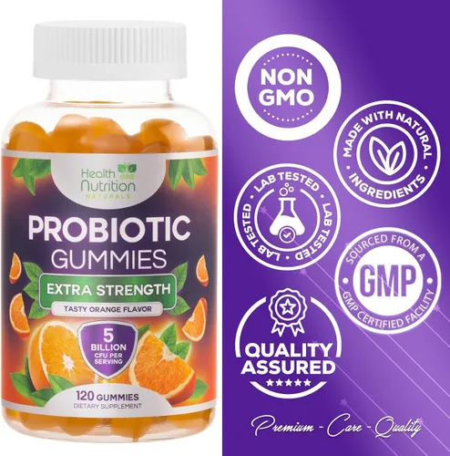 Miniatura 4 de Gomitas probióticas para mujeres y hombres - Fórmula probiótica avanzada de múltiples cepas - Gomitas de apoyo a la salud intestinal y digestiva