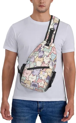 Miniatura 7 de Divertida mochila con diseño de gato, para el pecho de gato, bolsa cruzada de hombro para hombres, mujeres, niños y niñas