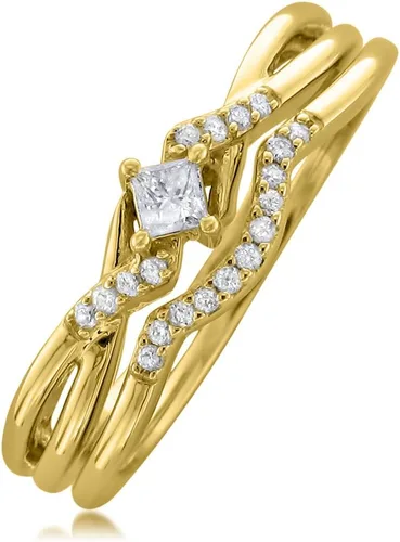 Miniatura 2 de La4ve Diamonds 15 Carat Diamond, 10K Yellow Gold Engagement Bridal Set (H-I,I1-12)Jewelry For WomenGift Box Included