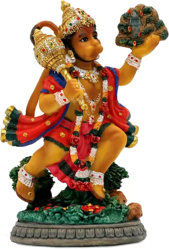 Miniatura 8 de alikiki Estatua hindú de Dios volador Hanuman – 5.3 pulgadas de alto, Lord Hanuman, regalo indio perfecto para Diwali, Navratri, Dussehra
