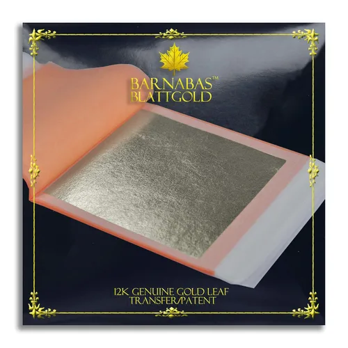 Miniatura 15 de BARNABAS BLATTGOLD Gold Leaf - Oro real de 21 quilates [25 hojas, 3.4 pulgadas] - Hojas sueltas para pintura, arte y manualidades Hoja suelta