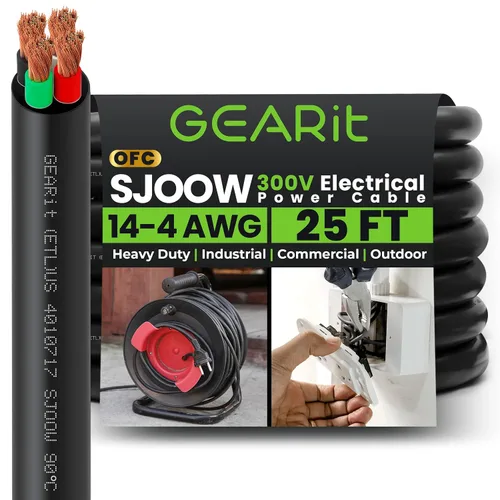 Miniatura 15 de GEARit Cable de alimentación portátil 10/3 10 AWG (100 pies - 3 conductores) SJOOW 300V calibre 10 cable eléctrico para derivaciones de motor, luces