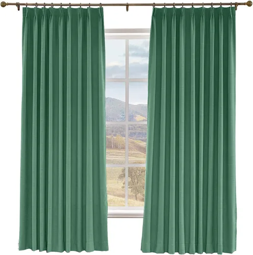 Miniatura 15 de Macochico Cortinas opacas de lino sintético de 52 pulgadas de ancho x 63 pulgadas de largo, panel de cortinas plisadas para dormitorio, aulas