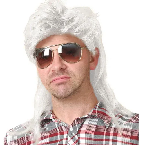 Miniatura 24 de Swiking Pelucas negras de salmonete para mujer, rizado hasta el hombro, pelo esponjoso de los años 70 y 80, Rocker Party Cosplay Pelucas sintéticas