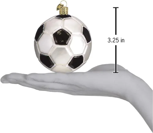 Miniatura 3 de Old World Christmas - Adorno de árbol de Navidad de balón de fútbol soplado en vidrio, decoración festiva artesanal, colección deportiva 2-Fútbol