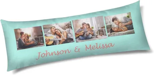 Miniatura 9 de InterestPrint Funda de almohada corporal personalizada de 21 x 60 pulgadas, con nombre de imagen, imagen, texto, funda de almohada corporal para N.º