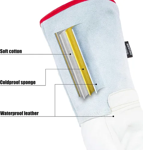Miniatura 6 de BEETRO - Guantes anticongelantes de -292℉/-180℃ o superior para manejo de hielo seco, nitrógeno líquido, esponja e interior de algodón
