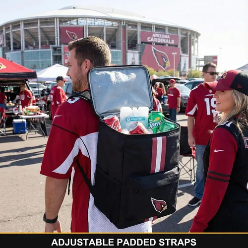 Miniatura 6 de Mochila hielera – Hielera portátil de lados suaves – Bolsa aislada con capacidad para 36 latas – Equipo de fútbol americano – Muestra tu espíritu