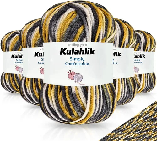 Miniatura 126 de 50g (1x50g) Hilo Acrílico para Crochet y Tejido, Hilo Degradado Colorido, 1 Rollo de Madejas, Hilo Acrílico Multicolor, Perfecto para Proyectos
