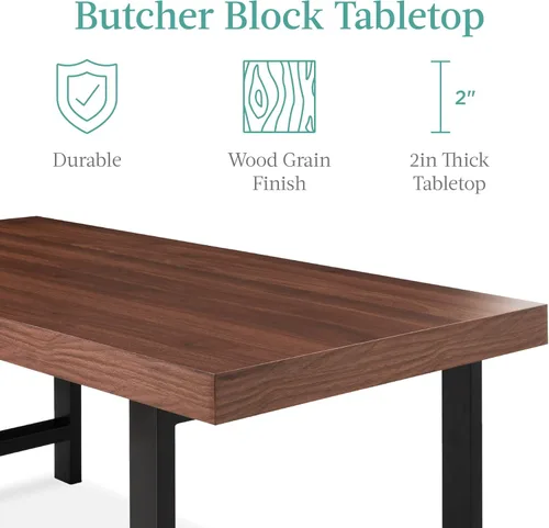 Miniatura 3 de Best Choice Products Mesa de centro moderna de 44 pulgadas, mesa de centro grande con parte superior de carnicero, mesa de centro rectangular