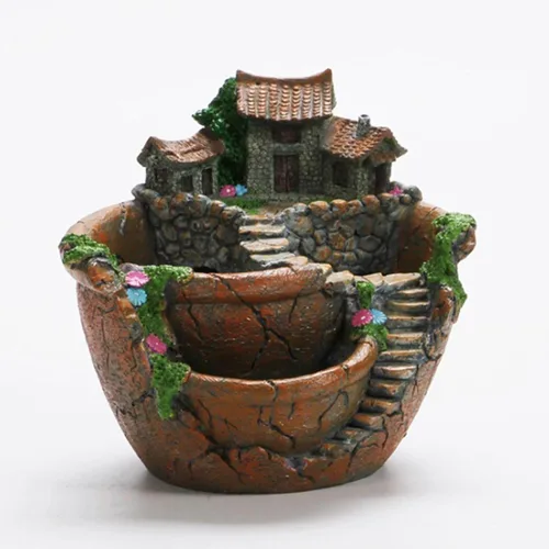 Miniatura 5 de Maceta creativa para plantas suculentas, maceta con cesta de flores de casa dulce, maceta para decoración de jardín