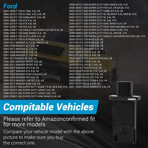 Miniatura 2 de Sensor de flujo de aire masivo 3L3A-12B579-BA, sensor MAF apto para Ford F150/F250/E150/E250/Crown