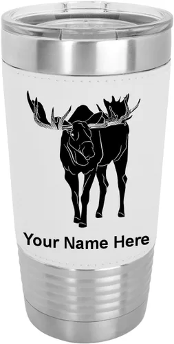 Miniatura 22 de LaserGram Vaso aislado al vacío de 20 onzas, alce, grabado personalizado incluido (piel sintética, estilo béisbol)