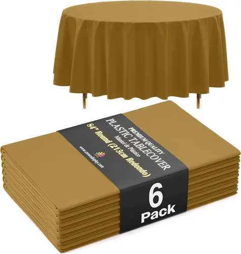 Miniatura 58 de Exquisite 66% Thicker Premium Aqua Round Tablecloth 0.5 Mil 6 Pack Plastic Table Cloth Disposable 84 Inch Round Plastic Tablecloth Won't Tear Easily