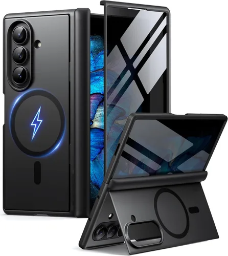 BERFY Funda para Samsung Galaxy Z Fold 7 con Protector de Pantalla de Privacidad, [Compatible con MagSafe][Anti Espía] Soporte Plegable Oculto