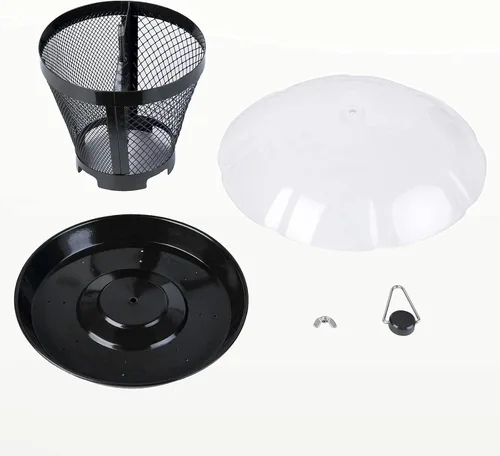 Miniatura 7 de Comedero para pájaros Kingsyard para exterior, comedero de malla metálica de doble uso para pájaros silvestres con cúpula resistente a