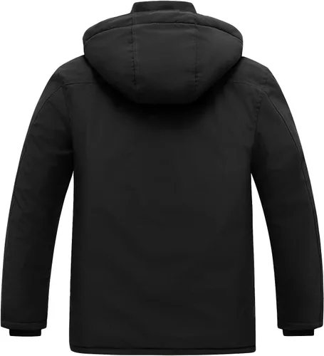 Miniatura 2 de Wantdo - Abrigo de invierno acolchado para hombre, chaqueta parka con capucha y forro