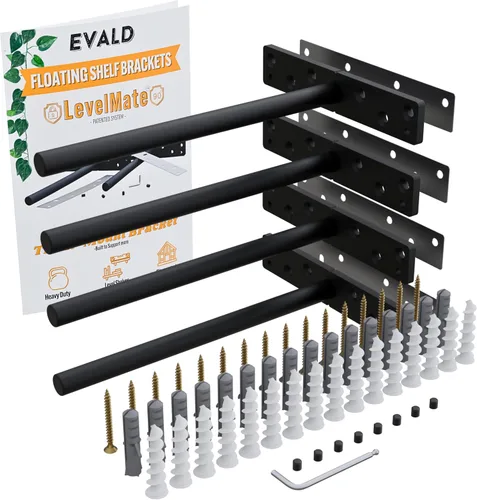 Miniatura 23 de EVALD Soporte de Estante Flotante Resistente Soporte de Repisa Flotante de 4 Pulgadas, Soportes de Estante Ocultos y Anclajes Accesorios