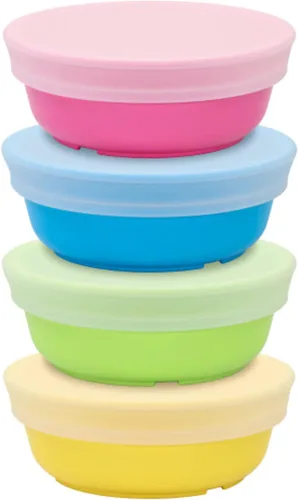 Miniatura 10 de Re-Play Juego de 4 cuencos de 12 onzas para niños pequeños, de pared profunda, duraderos y reutilizables, aptos para lavavajillas y microondas, sin