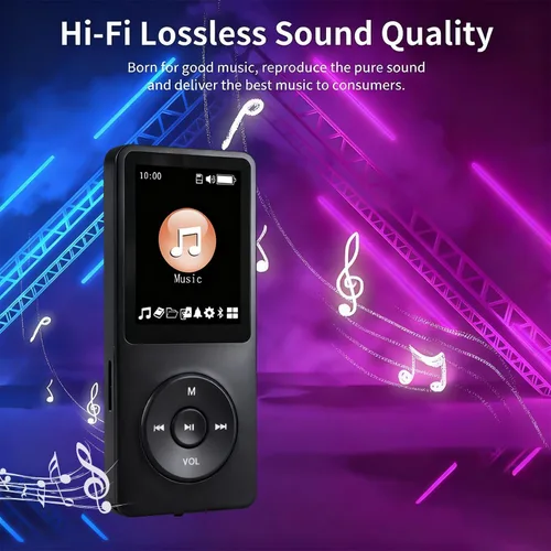 Miniatura 4 de Reproductor de MP3 con Bluetooth, reproductor de música portátil para niños, con altavoz HD integrado, grabadora de voz, sonido de alta fidelidad