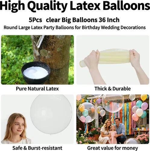 Miniatura 99 de 32 piezas de globos grandes morados de 18 pulgadas, globos redondos grandes de látex para decoración de cumpleaños y bodas. (morado)