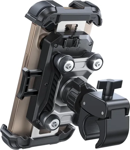 JOYROOM Soporte de teléfono para motocicleta - [Amortiguador de vibración dual] Soporte de teléfono antigolpes de 150 mph para motocicleta