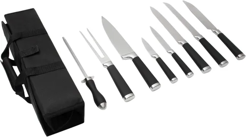 Miniatura 2 de Juego de cuchillos de cocina de 9 piezas en estuche de transporte, cuchillos de chef ultra afilados con asas ergonómicas, juego de cuchillos de chef