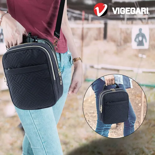 Miniatura 7 de Estuche suave para pistola, bolsa para arma para mujeres, bolsa para pistola CCW, bolsa para arma con bandolera, funda para transporte oculto