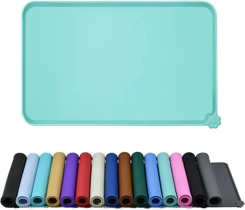 Miniatura 30 de Reopet Tapete de silicona para cuenco de perro y gato, antiadherente, para alimentos, impermeable, varios colores, tamaños y propósitos Gris