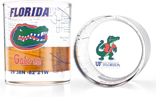 Miniatura 26 de Greenline Goods – Vasos de Whiskey de la Universidad Estatal de Michigan Spartans (Set de 2), 10 oz – Logo de Color Completo + Mapa del Campus