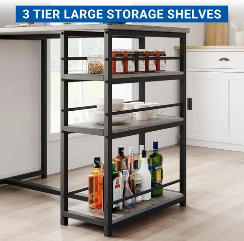 Miniatura 5 de GarveeHome Juego de mesa de comedor para 2, mesa de cocina de altura de mostrador con 2 taburetes de bar tapizados, mesa de comedor y sillas