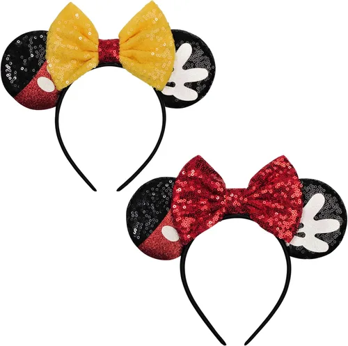 Miniatura 41 de FANYITY - Orejas de ratón, diadema con lentejuelas brillantes para cosplay de ratón para niños, niñas y mujeres, para Halloween y viaje a Disney