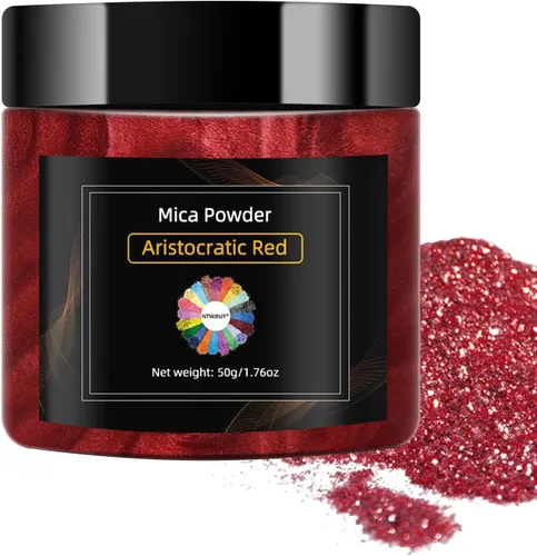 Miniatura 8 de NTWJNJY Polvo de Mica Verde Oscuro, Polvo de Mica Natural con Destello para Resina Epóxica/Velas/Jabón/Brillo de Labios/Slime/Arena Movediza/Bombas