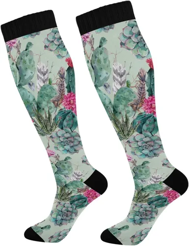 KLL Calcetines de compresión para mujeres y hombres, calcetines largos de circulación, ideales para atletismo, correr, ciclismo, enfermeras