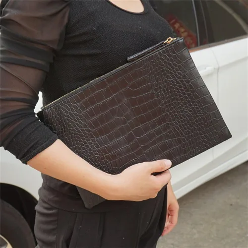 Miniatura 2 de NIGEDU - Bolso de piel sintética para mujer grano de cocodrilo