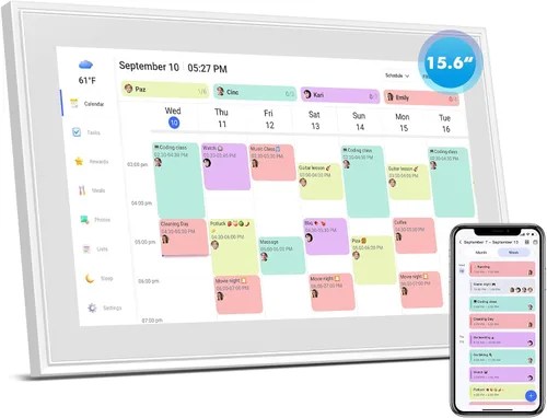 Miniatura 9 de Calendario digital inteligente de 10.1 pulgadas y tabla de tareas, pantalla táctil Full HD, sincronización WiFi, planificador electrónico