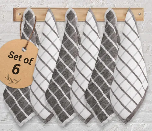 Miniatura 93 de Urban Villa Toallas de cocina 100% algodón, paquete de 6, altamente absorbentes, de secado rápido, súper suaves, de primera calidad, para cocina