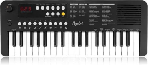 POGOLAB MK1 Piano de teclado para niños de 37 teclas, mini piano portátil multifunción con excelente calidad de sonido, altavoz integrado y pantalla