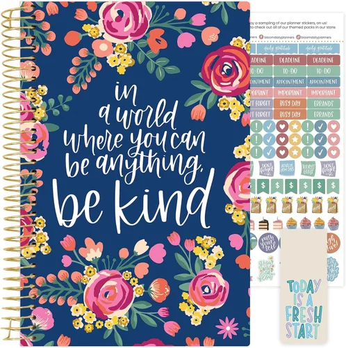 Bloom Daily Planners - Planificador de calendario semanal y mensual sin fecha – Cuaderno de lista de tareas para comenzar en cualquier momento –