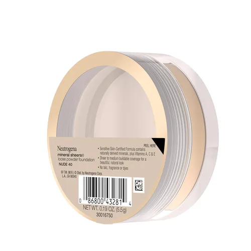 Miniatura 6 de Neutrogena Mineral Sheers - Base de maquillaje ligera en polvo suelto con vitaminas A, C y E, cobertura transparente a media, mejorador del tono