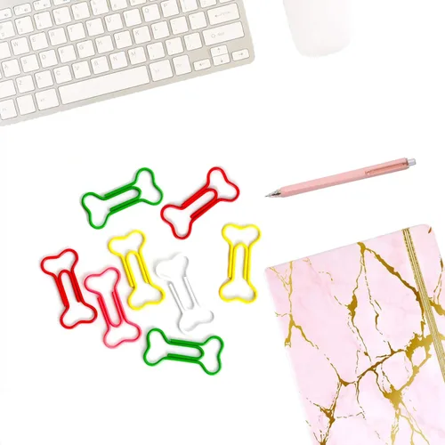 Miniatura 3 de Clips de papel de 5 colores, lindo hueso de perro, clip creativo para archivos de cuadernos, oficina, escuela, uso doméstico, perfecto