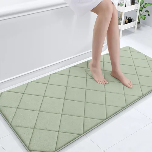 Miniatura 109 de OLANLY Tapete de baño de espuma viscoelástica de 24 x 16 pulgadas, ultra suave y absorbente, lavable a máquina, cómodo tapete de baño para suelo