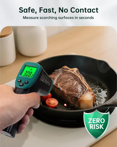 Miniatura 7 de ERICKHILL ROOKCORE - Termómetro infrarrojo de -58.0 °F ~ 1,112.0 °F - Pistola termómetro láser sin contacto con emisividad ajustable, pantalla LCD